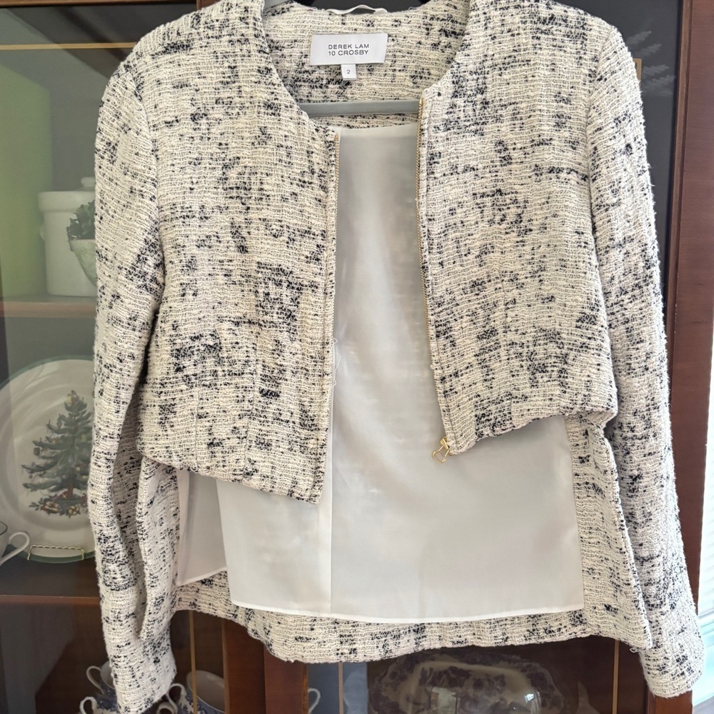 Derek Lam 10 Crosby High Low Tweed Jacket Womens Size 2 - Picture 6 of 8